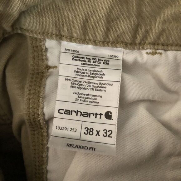 Carhartt Rugged Flex Relaxed Fit Pants Men's 38x31 Cotton Canvas Work Carpenter - Picture 13 of 14